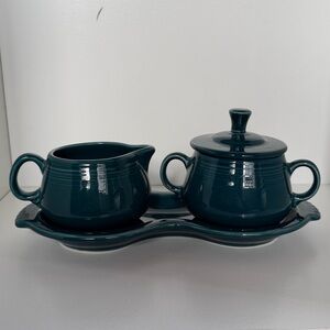 Fiesta Dishes FiestaWare Juniper Cream & Sugar Set - RETIRED Homer Laughlin Co